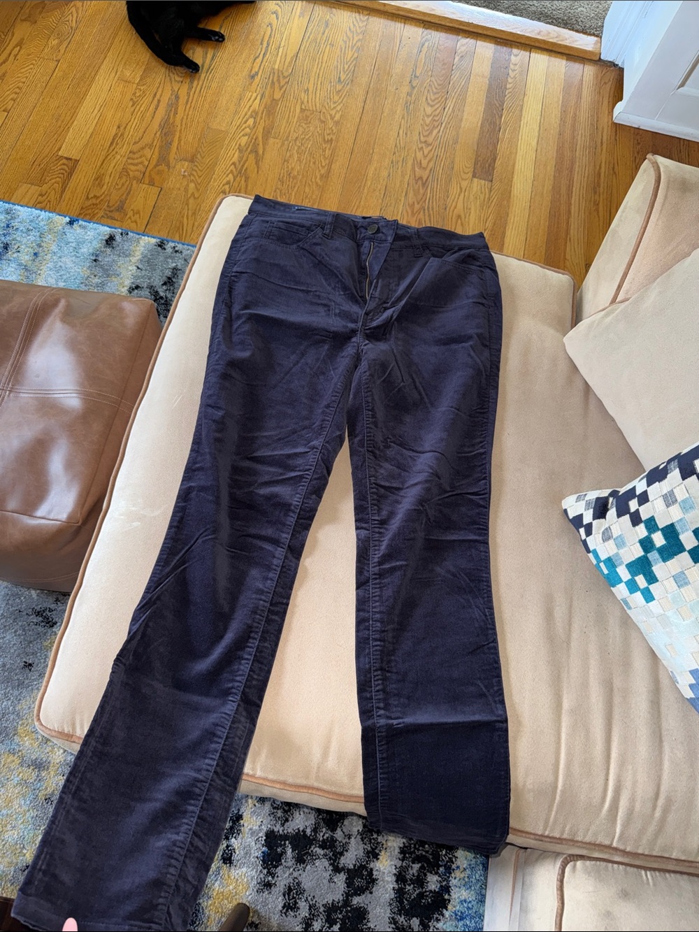 Talbots Black Straight Leg Corduroy Pants